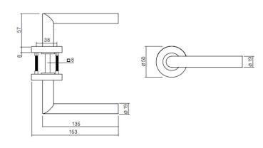 ProGriff TD-Piano T-Form auf Rosette– Edelstahl